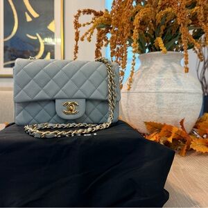 Inspired Gray Caviar crossbody bag 20cm